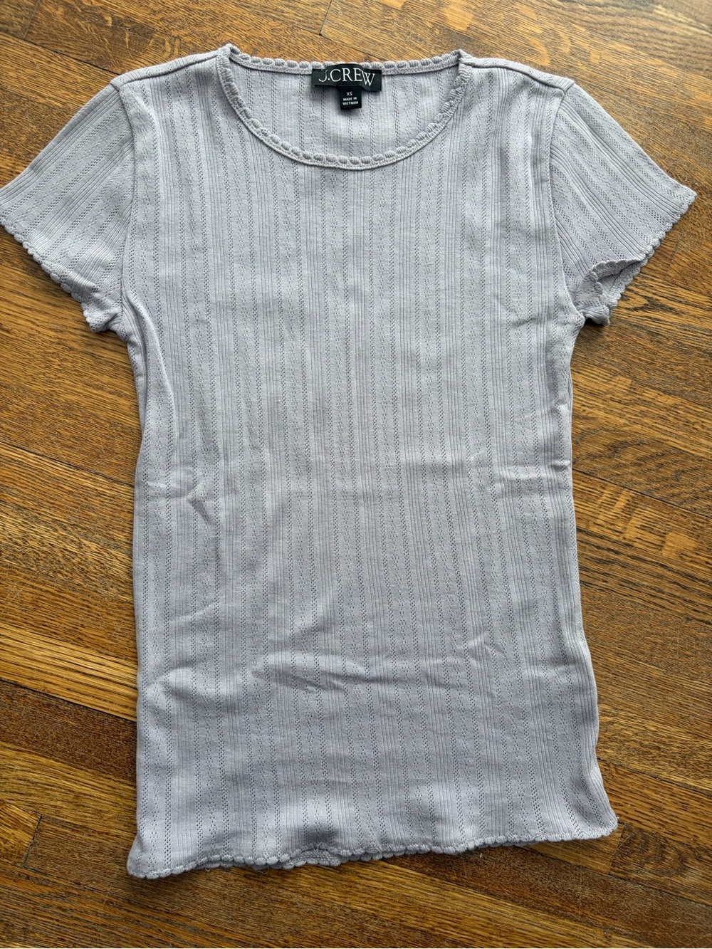 NWOT (never worn), J.Crew Lavender Pointelle Short Sleeve Tee